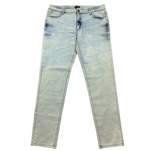 NWT Alberto Makali Women's Light Blue Whiskered‎ Skinny Jeans Size 14 Stretch